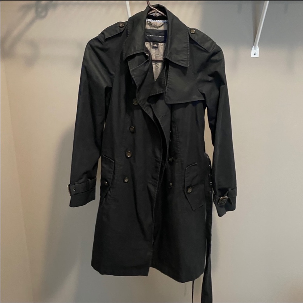 Banana republic classic black trench coat